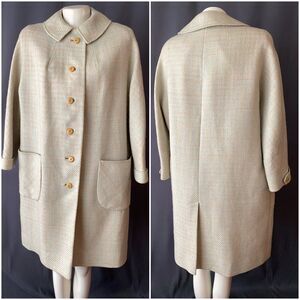 Vintage RARE Heather West by Westwood Ladies L Pastel Button Down Peacoat Plaid